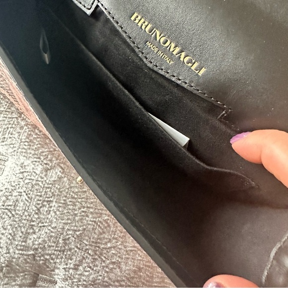 Bruno Magli Pink Snake Skin Embossed Shoulder Bag - Picture 5 of 12